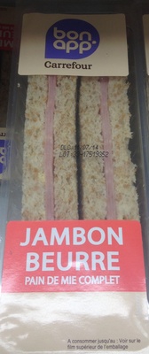 Jambon beurre pain de mie complet