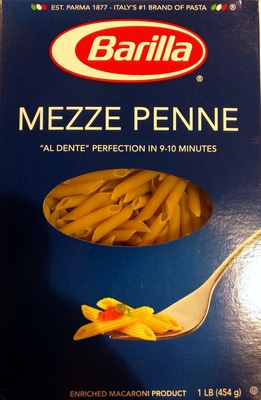 Enriched macaroni product, mezze penne n.369