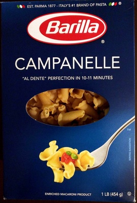 Campanelle pasta, enriched macaroni product