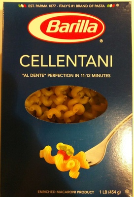 Enriched macaroni product, cellentani