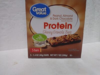 Peanut, Almond & Dark Chocolate Protein Chewy Granola bars