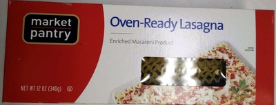 Enriched macaroni product, oven-ready lasagna