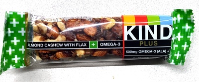 Kind, omega- 3 plus bar, almond cashew with flax