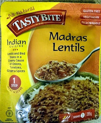 Indian madras lentils, red beans & spices simmered in a creamy tomato sauce, indian madras lentils