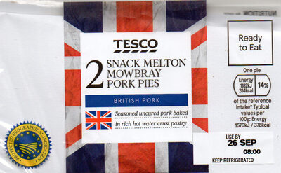 2 Melton Mowbray Pork Pies