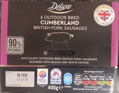 6 Cumberland pork sausages