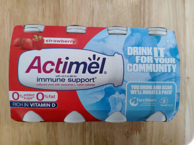 0% added sugar 0% fat strawberry Actimel