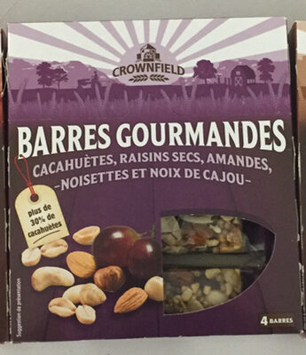 Barre gourmande cacahuète - raisin - fruit à coque