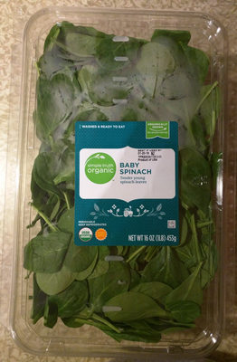 Simple truth organic, baby spinach