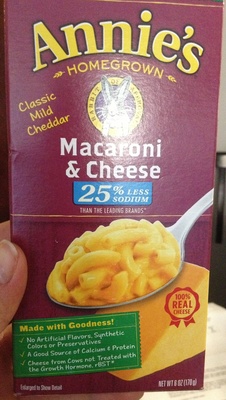 Annie's 25% Less Sodium Mac & Cheese Made with Organic Pasta