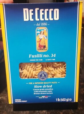 De cecco, fusilli no.34, enriched macaroni product