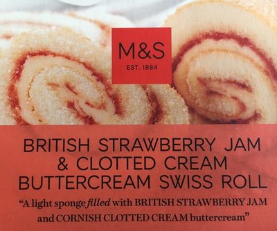 British strawberry jam & clotted cream butter cream swiss roll